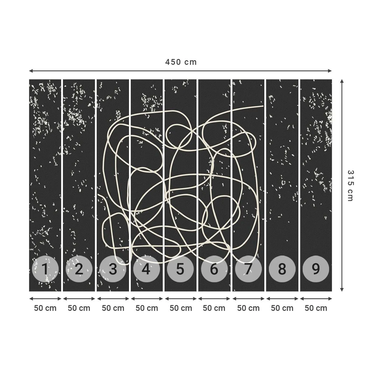 Fototapete Standard Eco - Wandernde, umherschweifende Gedanken - Abstraktion, Grafik, Stück - 450x315 cm