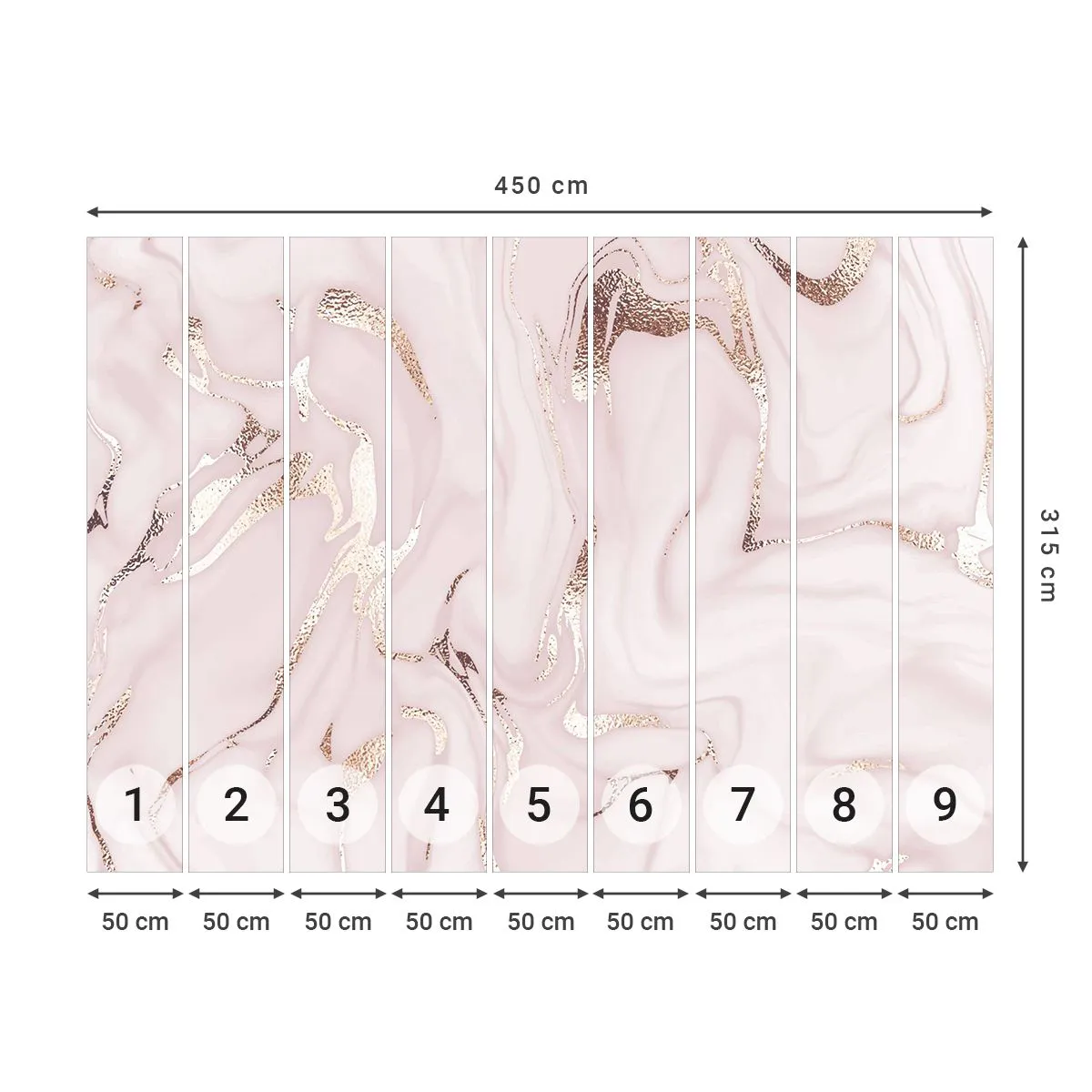 Tapet Standard Eco - În nebunia roz - Abstracția, Bucată, Artă Modernă - 450x315 cm