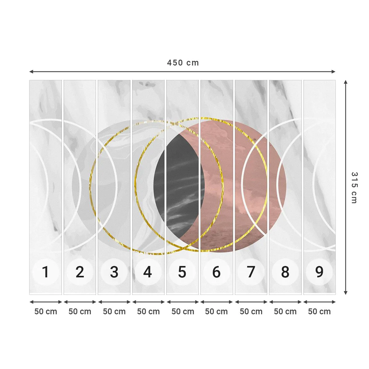 Tapet Premium Canvas - Muzica sferelor - Abstracția, Bucată, Districte - 450x315 cm