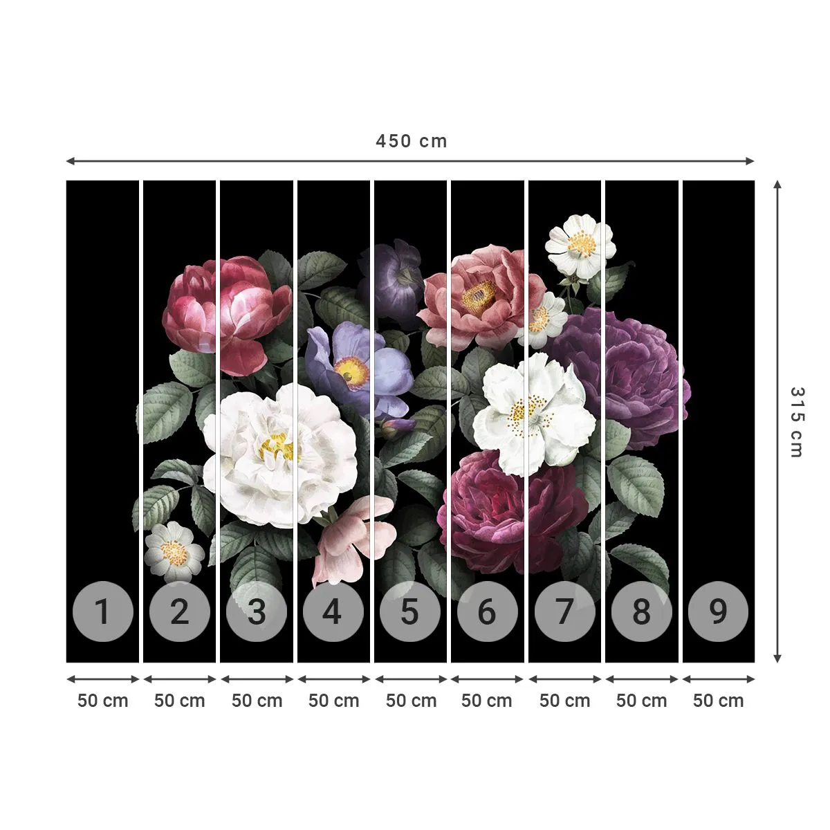 Fotomural Premium Canvas - De un jardín inglés - flores, Ramo de flores, Arreglo floral - 450x315 cm