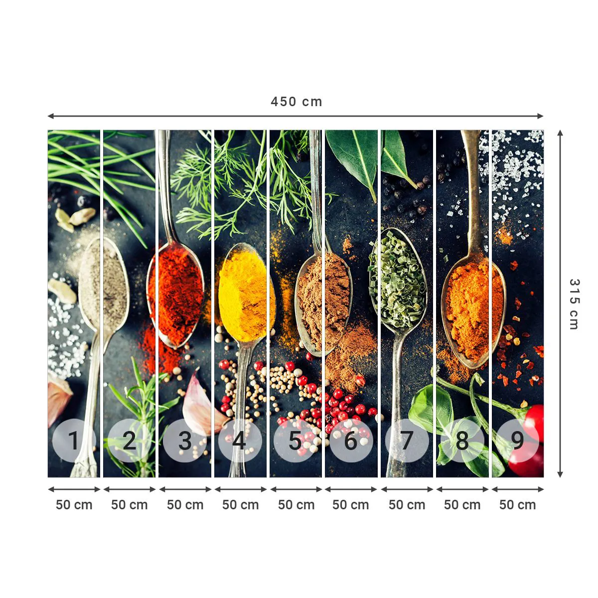 Photo Wallpaper Premium Sand - Culinary Magic - Spices, Herbs, Kitchen - 450x315 cm