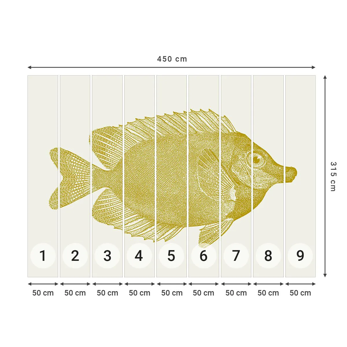 Fotomural Premium Sand - No recuerdo quién eras - Pez, Playa, Animal - 450x315 cm