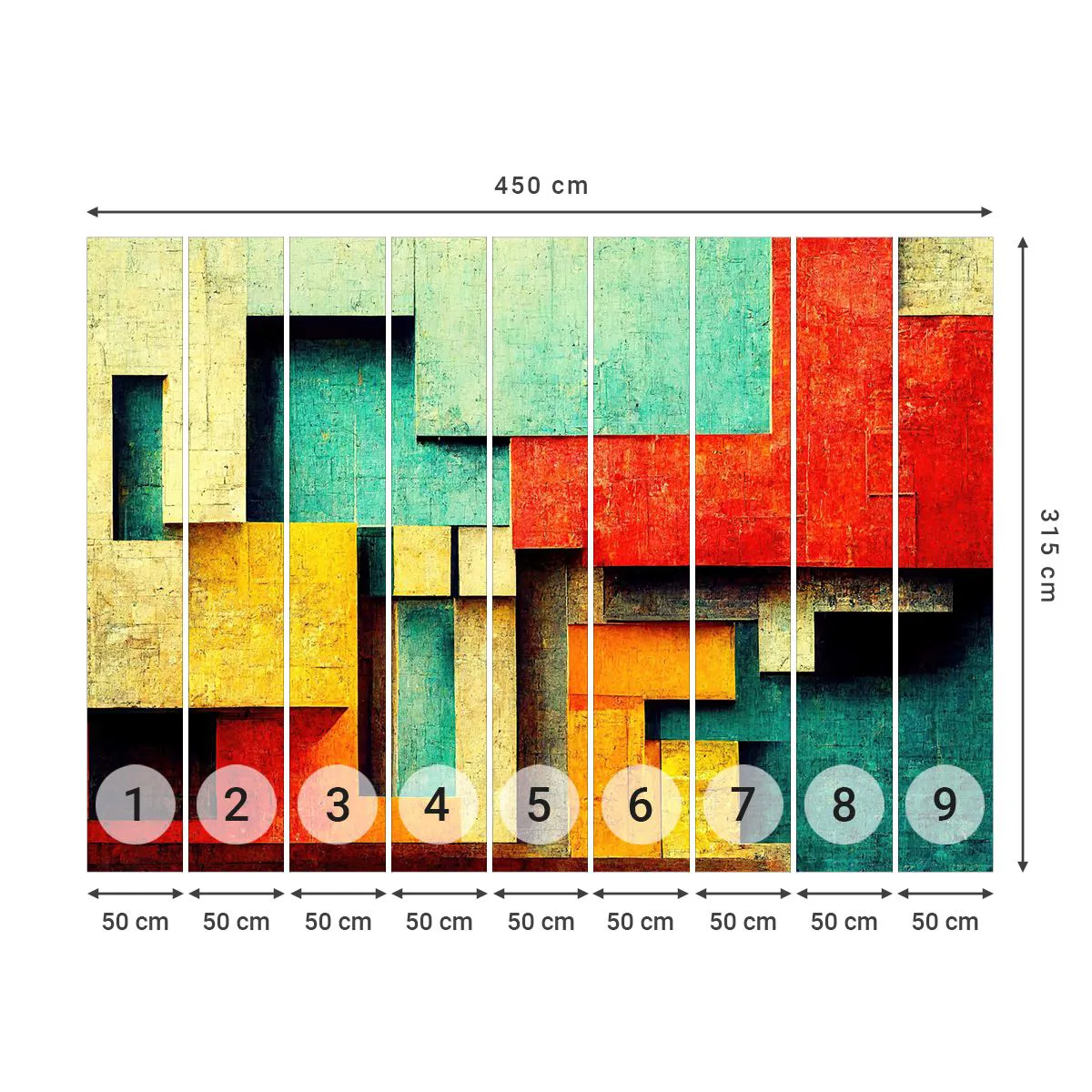 Papel de Parede Premium Sand - Festival de ângulos vivos - 3D, Pedaço, Geométrico - 450x315 cm