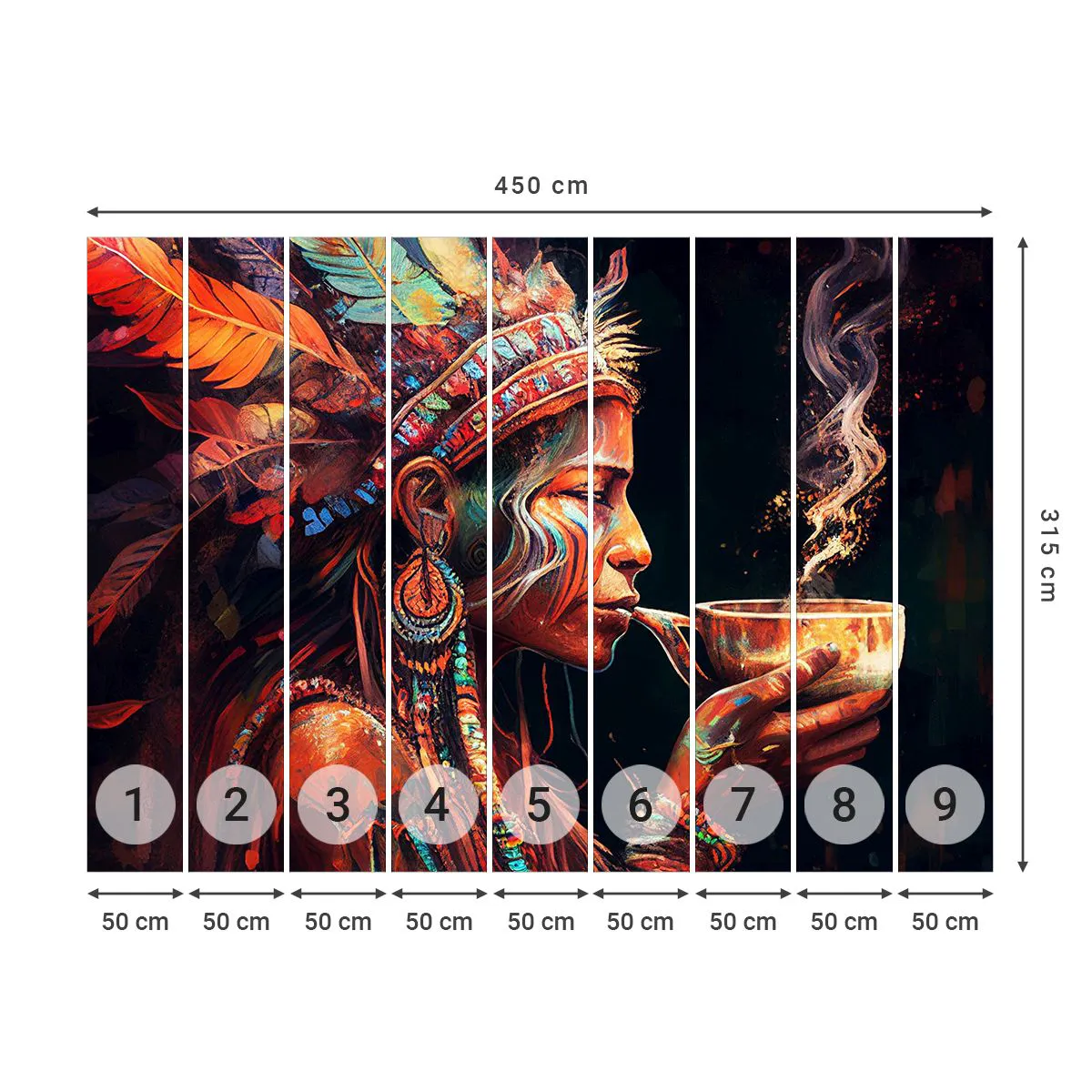 Fototapeta Premium Canvas - Magiczny rytuał - Szaman, Indianin, Ayahuasca - 450x315 cm