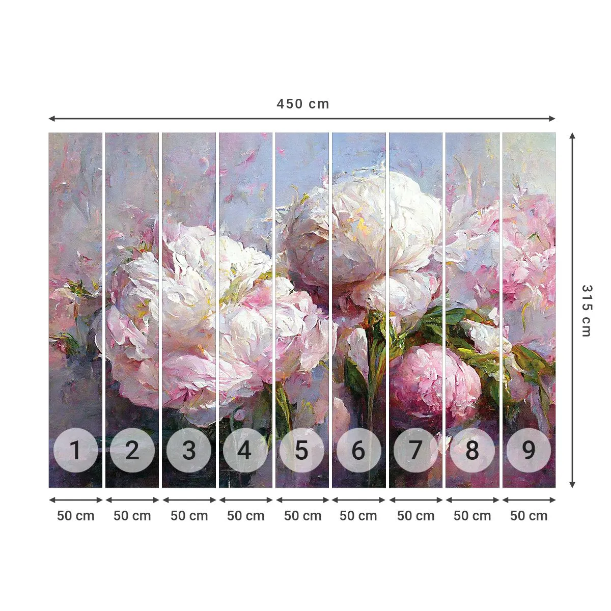 Fototapeta Standard Eco - Kipiący życiem bukiet - Kwiaty, Piwonie, Klasycyzm - 450x315 cm