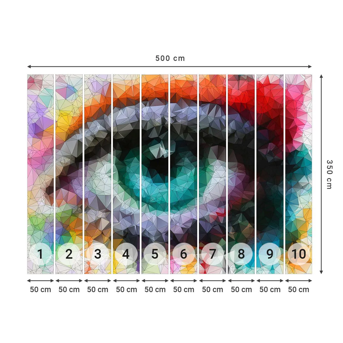 Papier Peint Photo Standard Eco - Lueur cristalline des yeux - Abstraction, Œil, Graphique - 500x350 cm