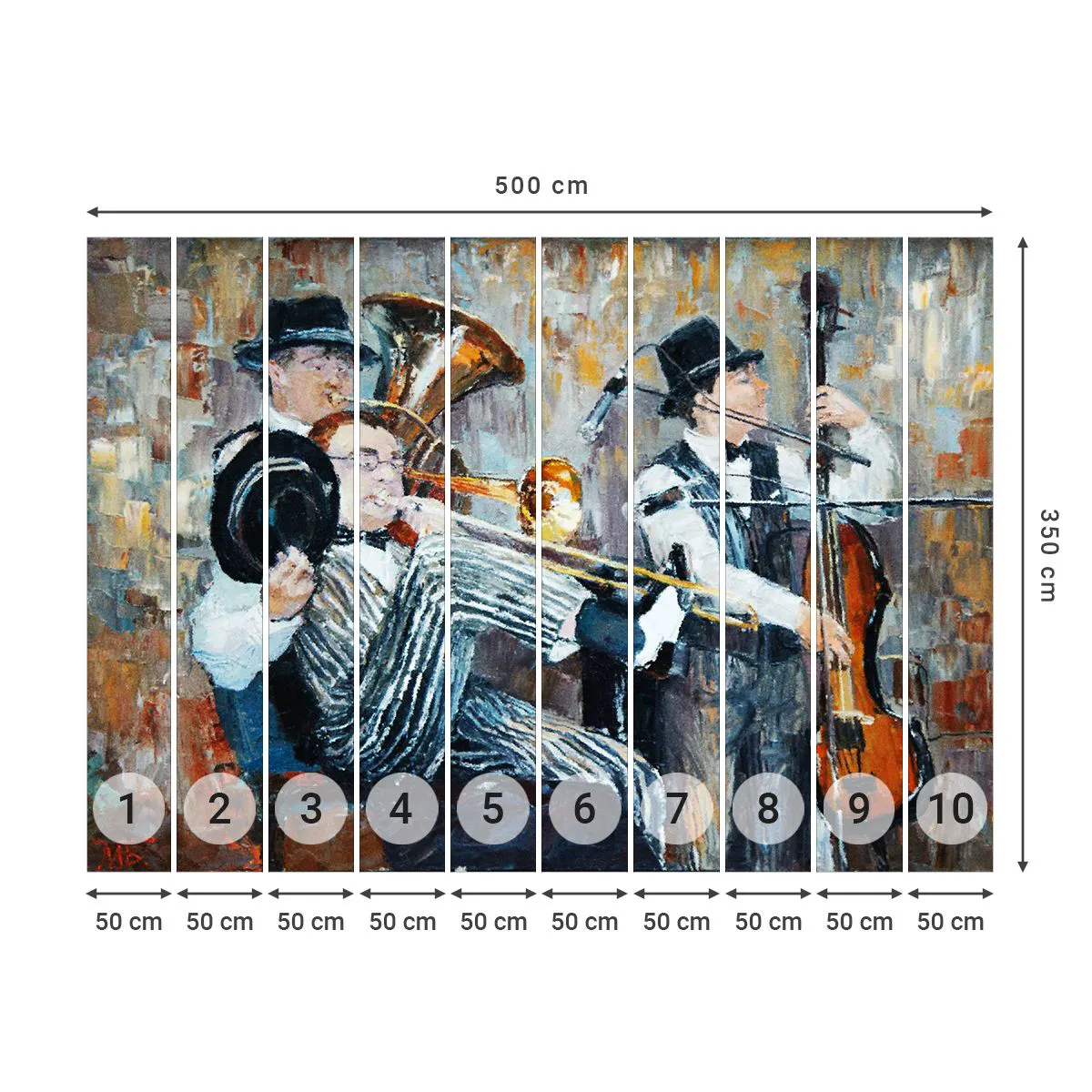 Papier Peint Photo Premium Canvas - C'est tout le Jazz - Musique, Groupe, Instruments de musique - 500x350 cm