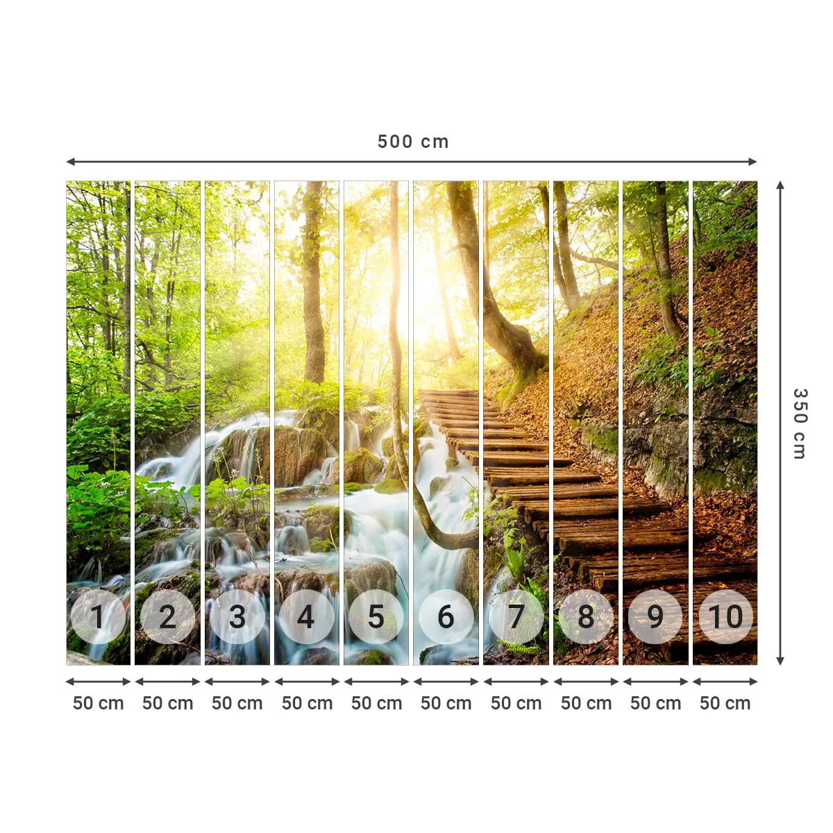 Fotótapéta Premium Canvas - Vágyott hűs - Tájkép, Vízesés, Erdő - 500x350 cm