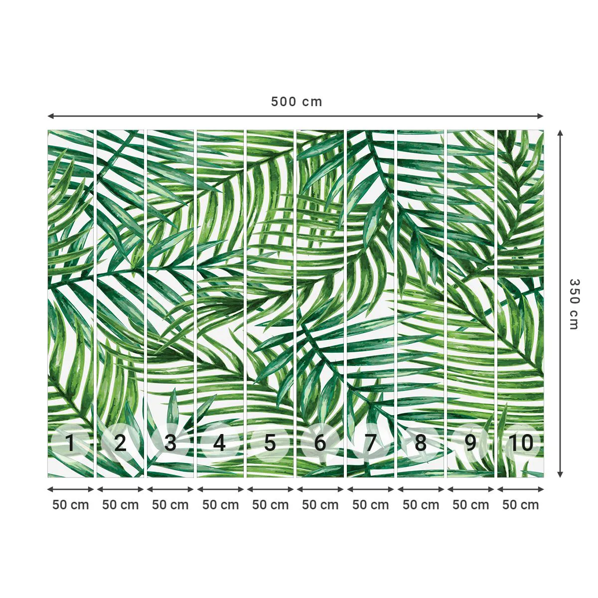 Fototapeta Standard Eco - Pod zeleným baldachýnom - Abstrakcia, Palmový list, Kokosová palma - 500x350 cm