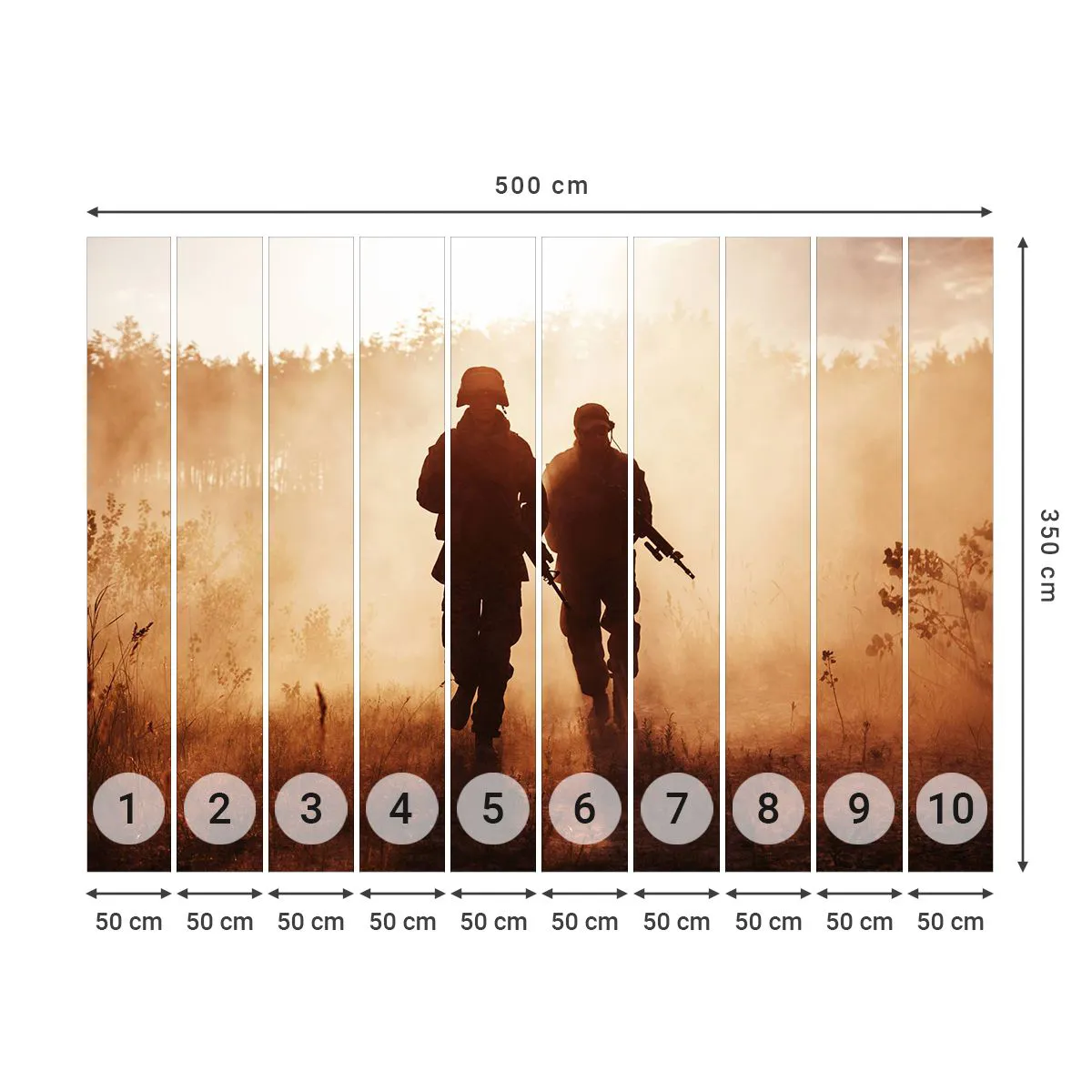 Samolepiaca Fototapeta Deluxe Sticker - Call of Duty - Vojak, Puška, Vojenské - 500x350 cm