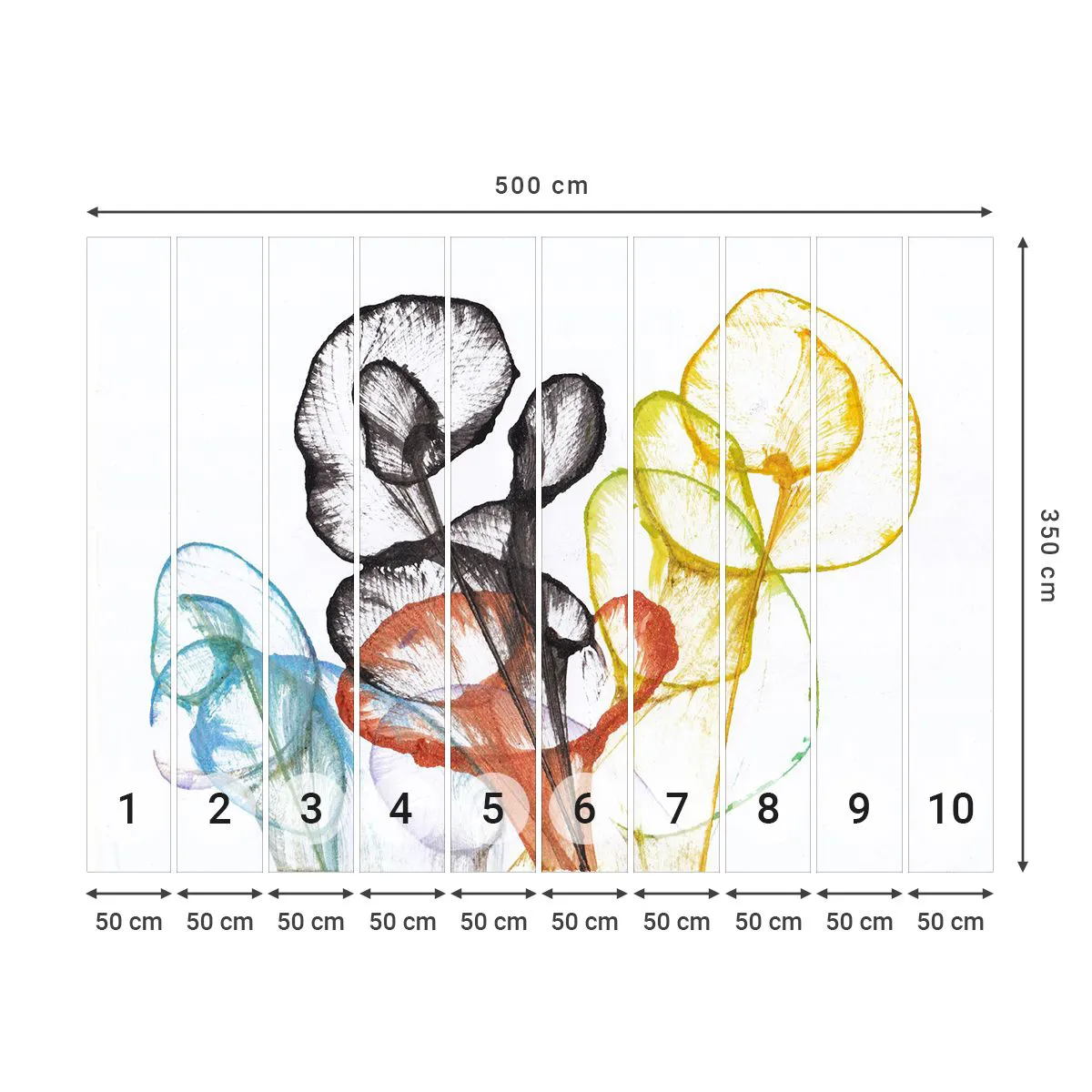 Papier Peint Photo Standard Eco - Fleurs avec une âme - Fleurs, Abstraction, Graphique - 500x350 cm