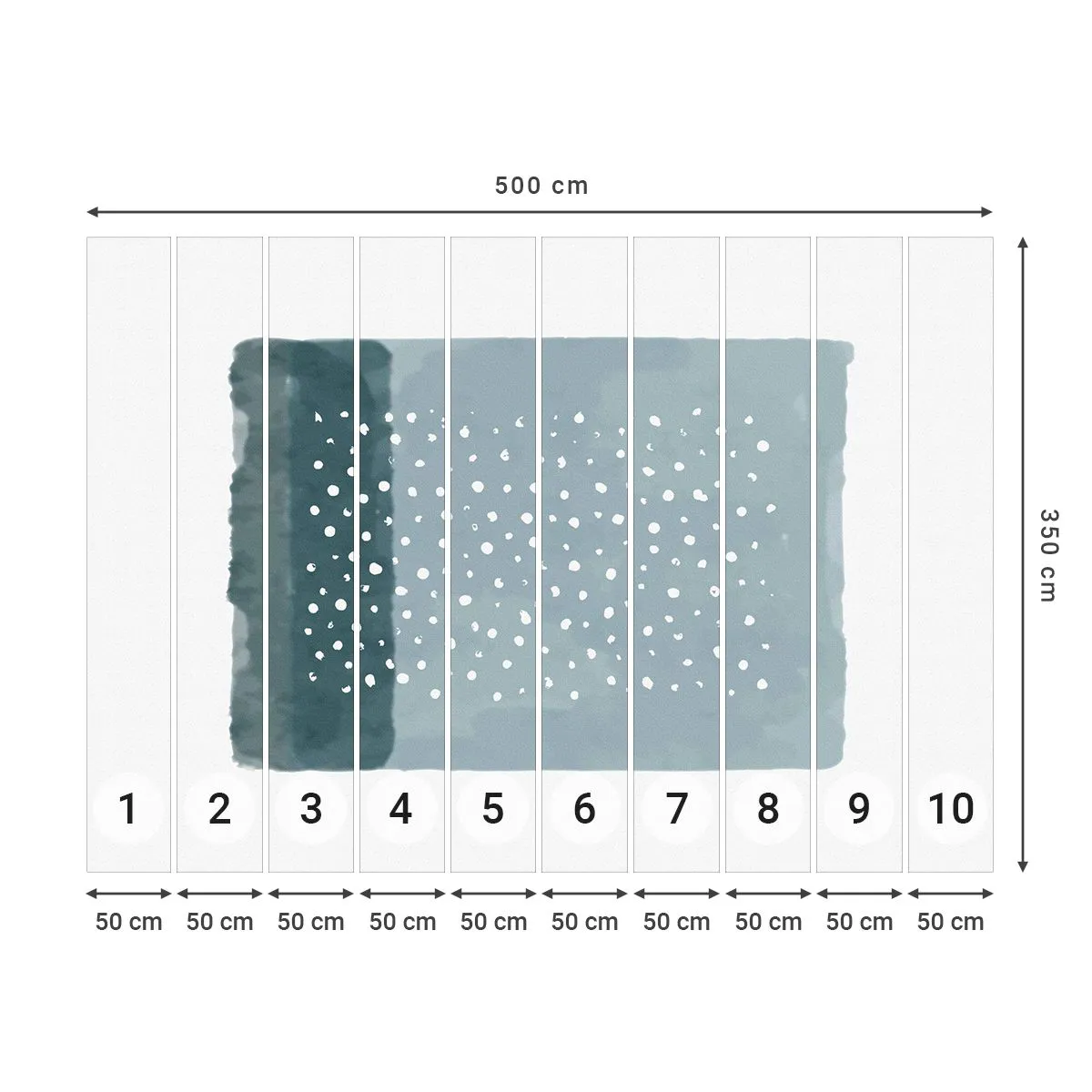 Fototapet Standard Eco - Uppstådda ur det blåa - Abstraktion, Bit, Minimalism - 500x350 cm