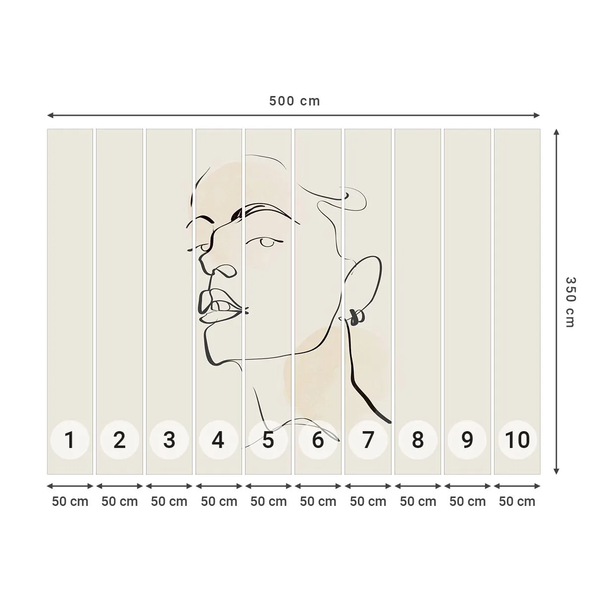 Fototapet Premium Canvas - Stolt blick - Kvinnans ansikte, Porträtt av en kvinna, Grafik - 500x350 cm