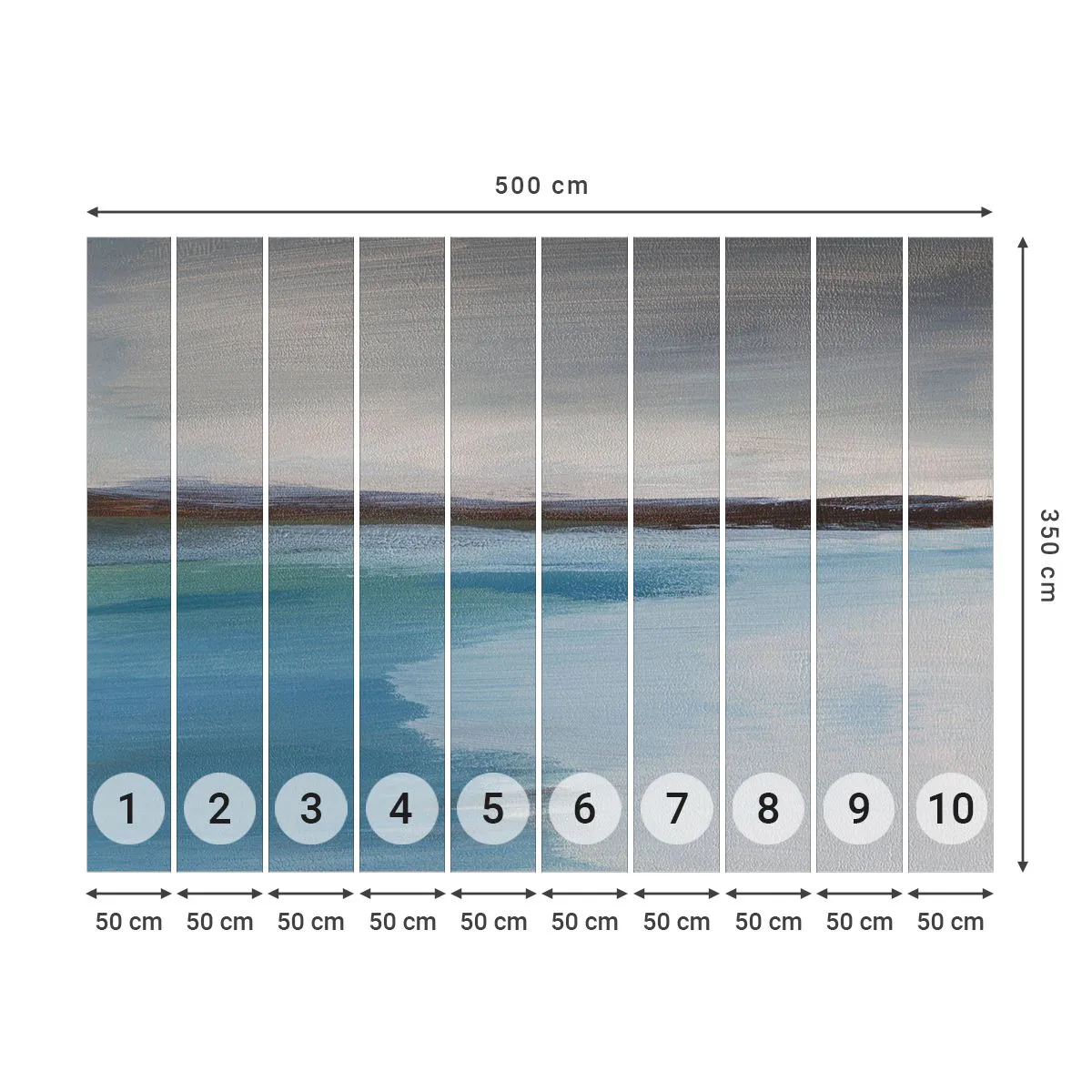 Fotobehang Standard Eco - Horizontaal landschap - Zee, Deel, Strand - 500x350 cm