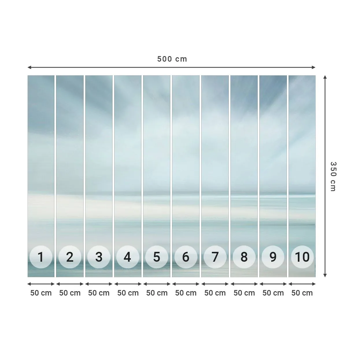 Fototapeta Premium Sand - Klid až kam oko sahá - Jasný, Kus, Nebe - 500x350 cm