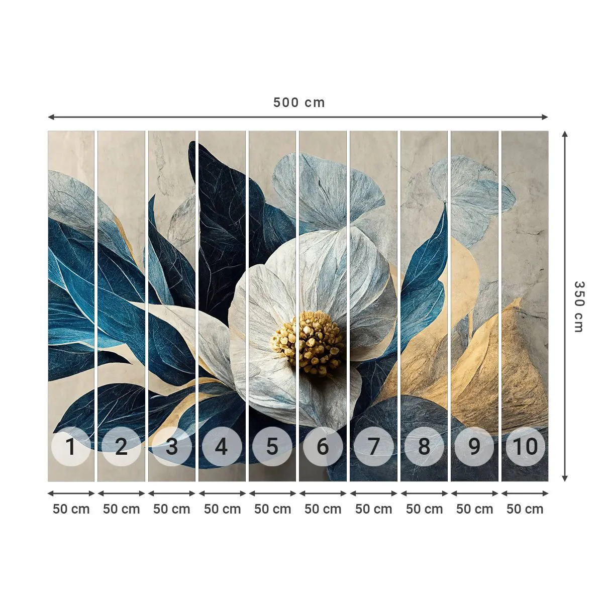 Tapet Premium Canvas - Are o inimă de aur - Floare, Elegant, Bucată - 500x350 cm