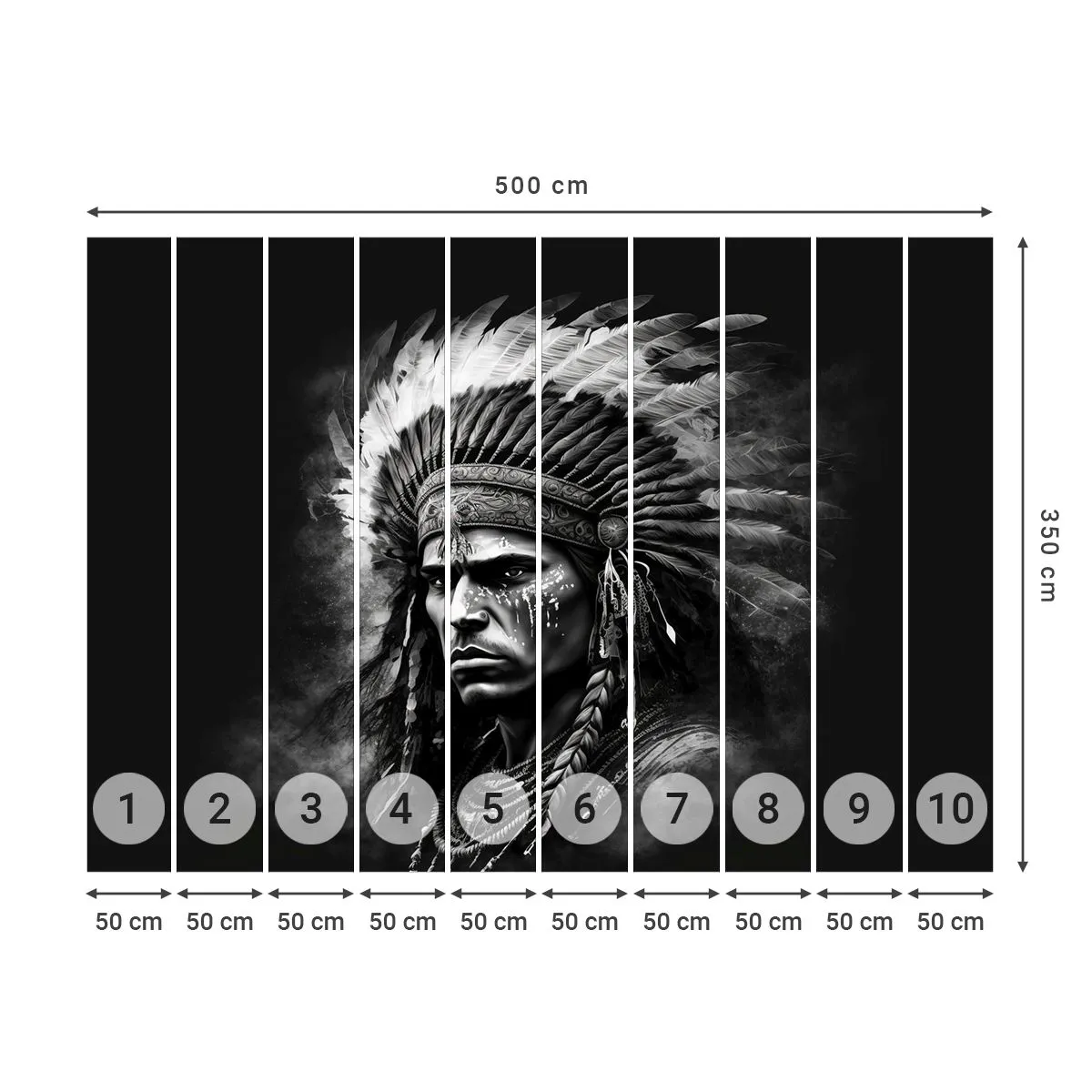 Fototapeta Premium Sand - Vůdce a bojovník - indický, Kmeny, Etnický - 500x350 cm