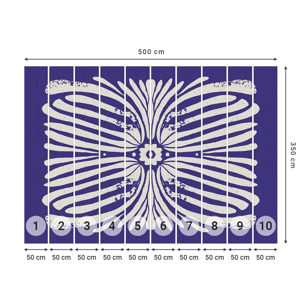Fototapet Premium Sand - Etnisk inspiration - Boho, Botanisk, Bit - 500x350 cm