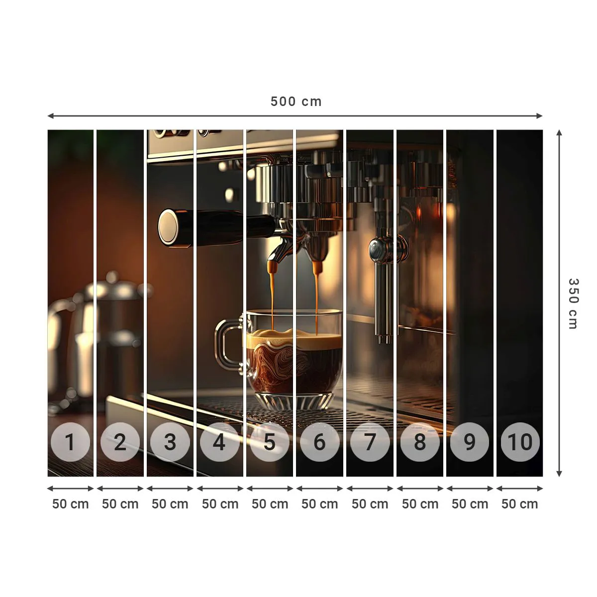 Fotomurali Premium Sand - Miscela sensuale - Caffè, Macchina per il caffè, Gastronomia - 500x350 cm