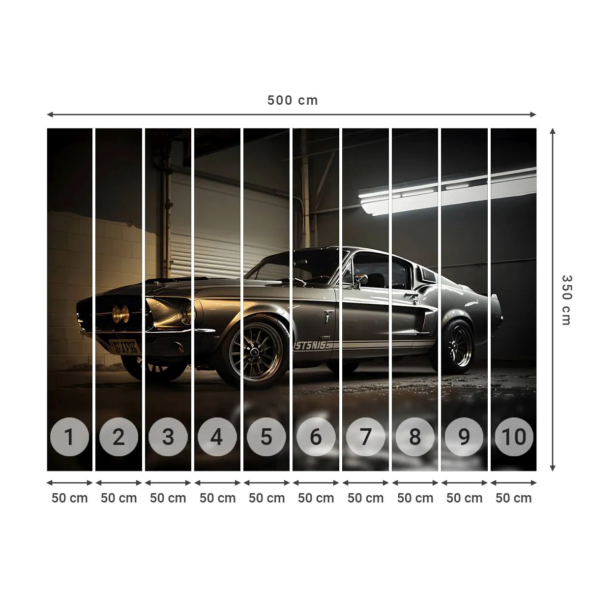 Photo Wallpaper Premium Canvas - Back to the Future - Sports car, Retro, Classic - 500x350 cm