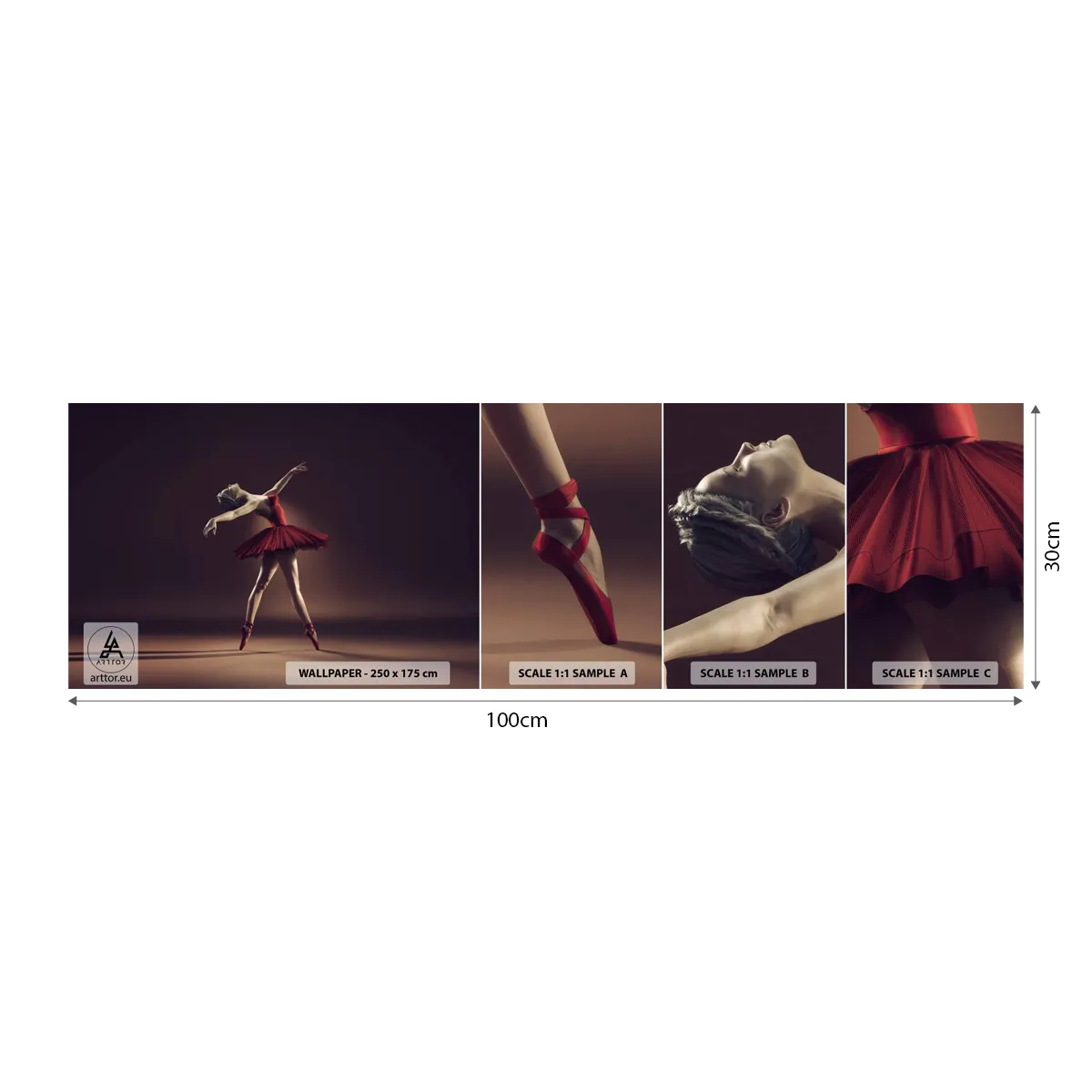 Photo Wallpaper Sample Standard Eco - Prima Ballerina - Ballerina, Dance, Ballet - 100x30 cm
