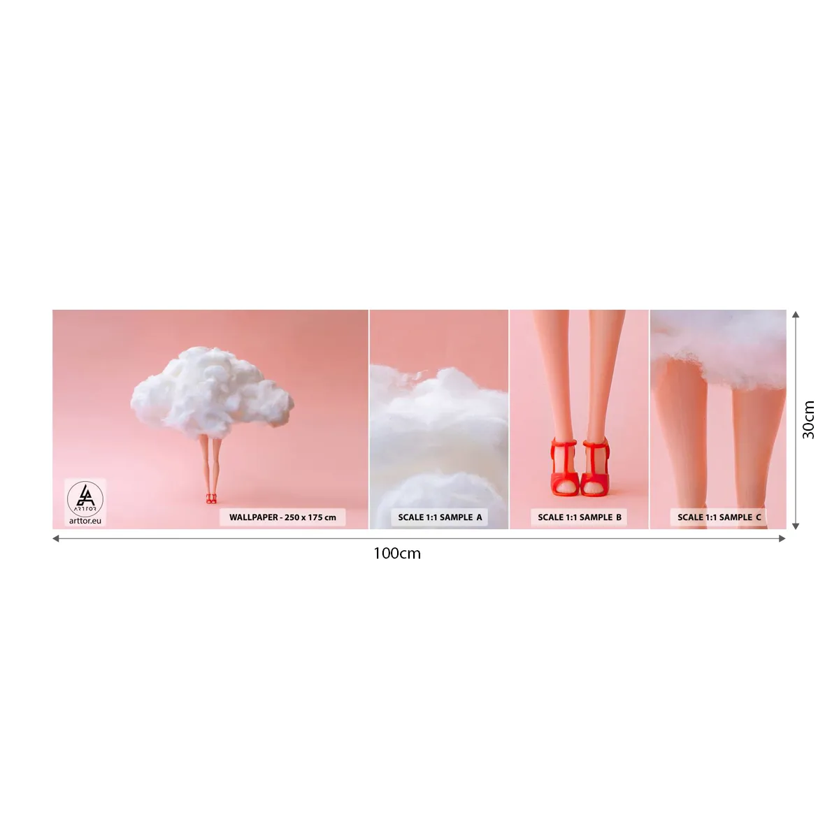 Photo Wallpaper Sample Standard Eco - Sweet Promise - Abstraction, Woman, Woman's Legs - 100x30 cm