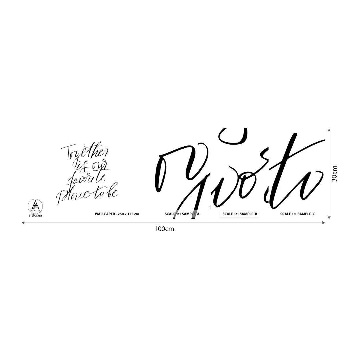 Mostră tapet Premium Sand - O simți și tu? - Tipografie, Afirmare, Maxim - 100x30 cm