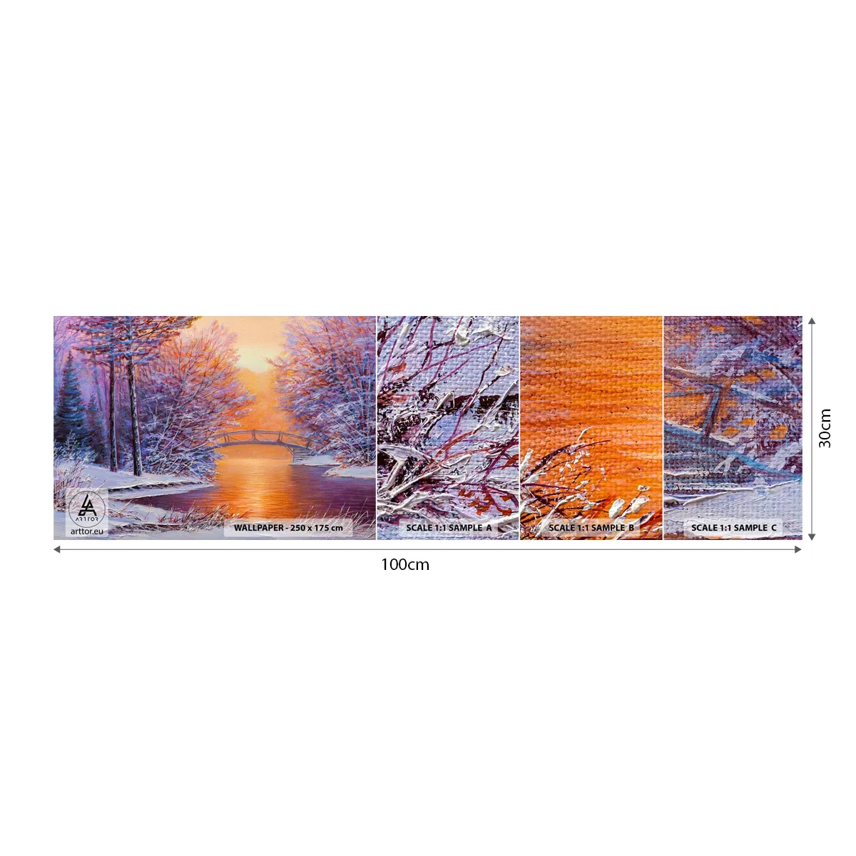 Mostră tapet autocolant Deluxe Sticker - Hai să ne întâlnim aici - Peisaj, Parc, Pod - 100x30 cm