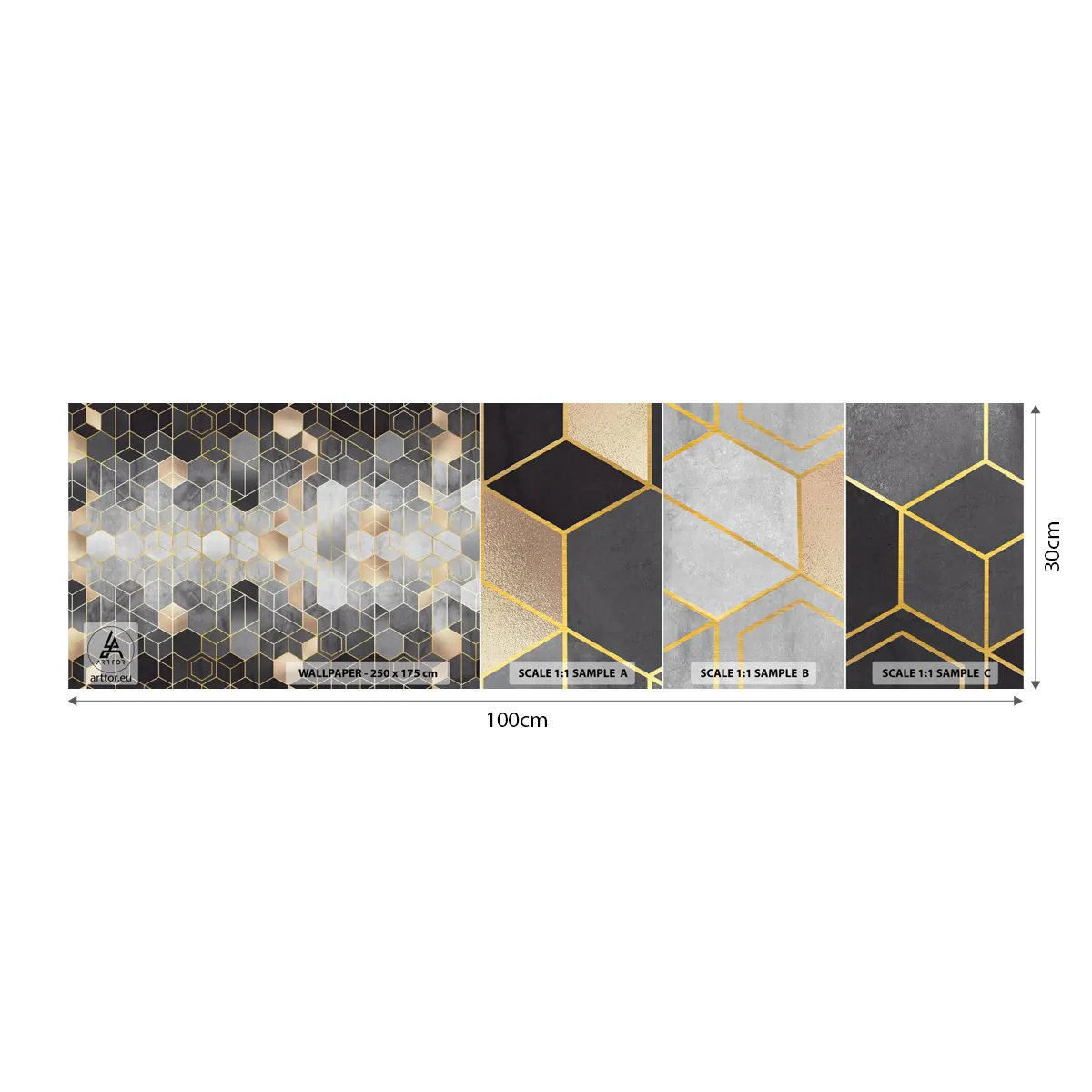 Amostra de Papel de Parede Standard Eco - Composição do diamante - Abstração, Pedaço, Gráficos - 100x30 cm