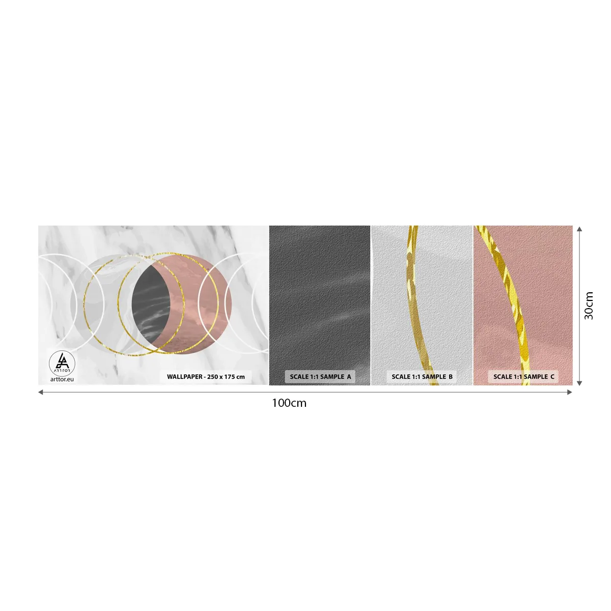 Fototapet Prøve Standard Eco - Sfærernes musik - Abstraktion, Stykke, Distrikter - 100x30 cm