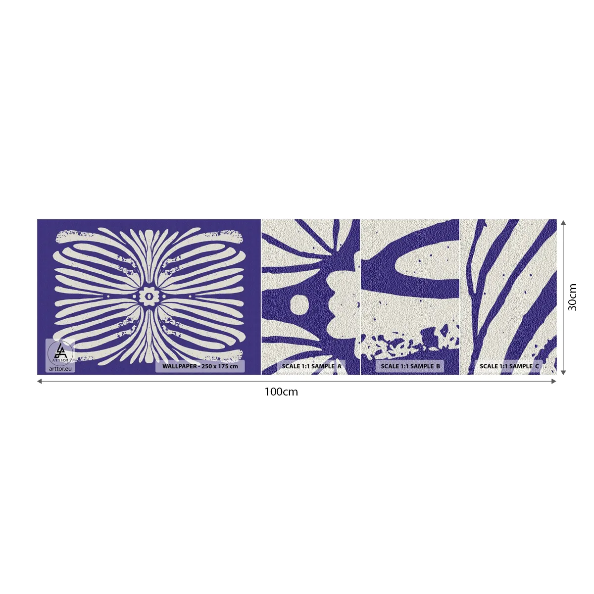 Amostra de Papel de Parede Standard Eco - Inspirações étnicas - Boho, Botânico, Pedaço - 100x30 cm