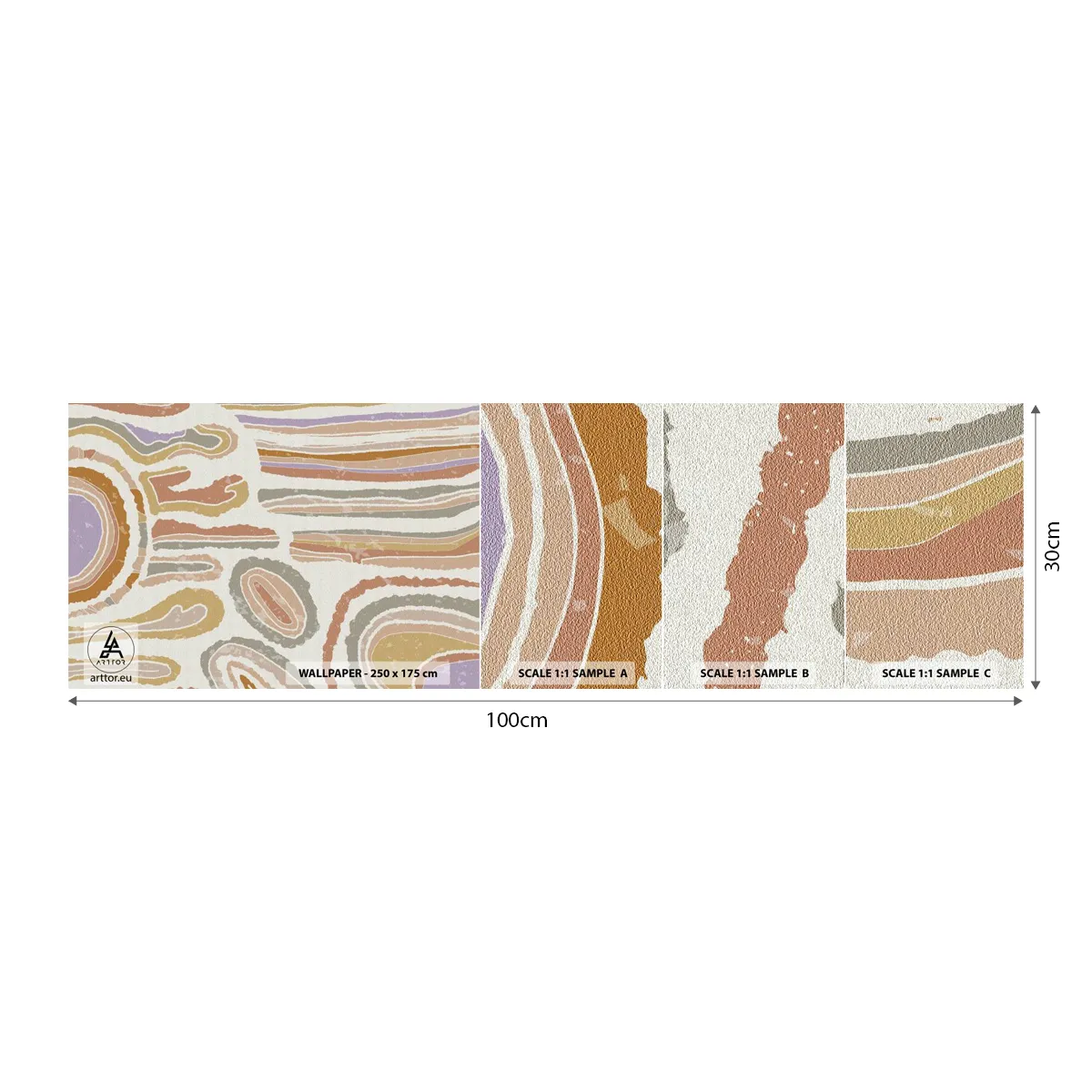 Fototapeta Vzorek Standard Eco - Barevné průřezy - Pastel, Boho, Minimalistický - 100x30 cm