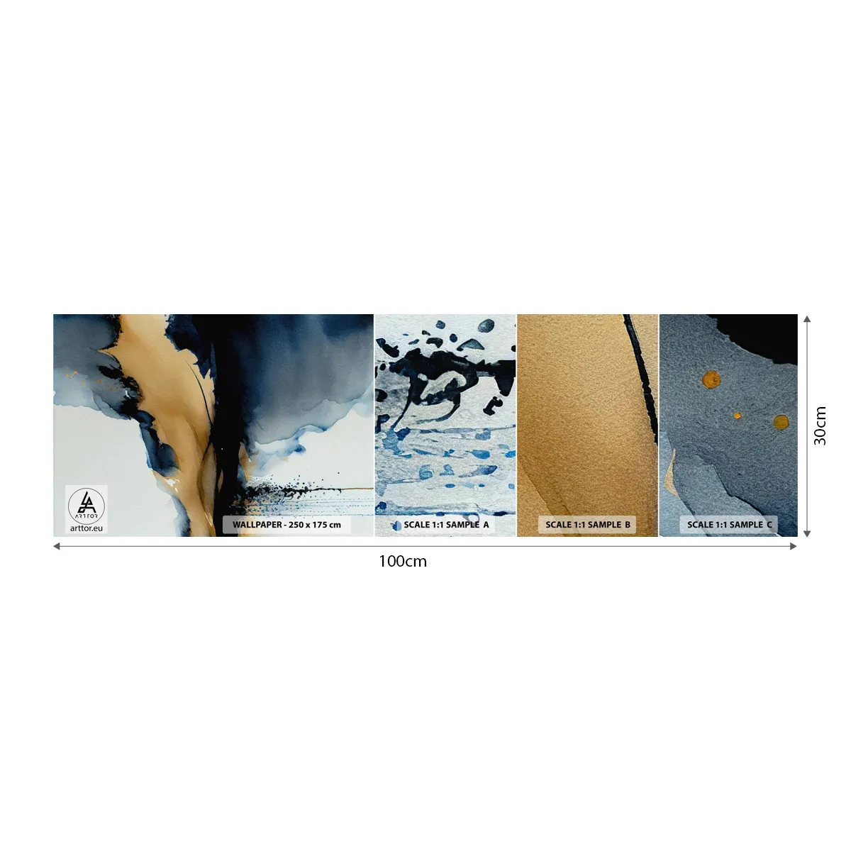 Fototapeta Vzorek Standard Eco - Za závojem - Abstrakce, Inkoust, Kus - 100x30 cm