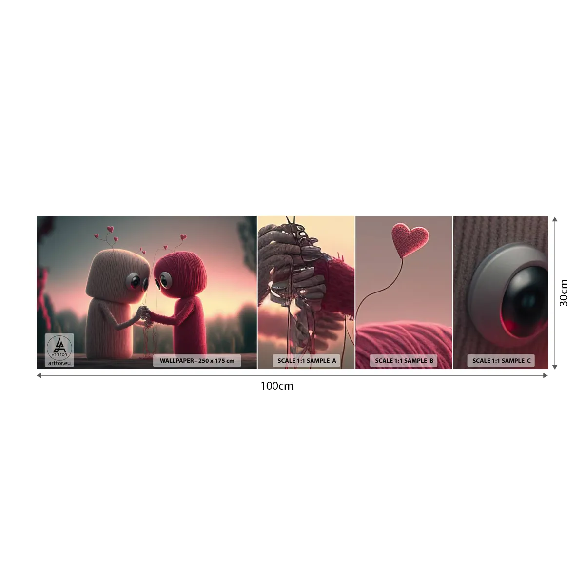 Photo Wallpaper Sample Standard Eco - Everyone Is Allowed to Love - Wool, Children's, Love - 100x30 cm