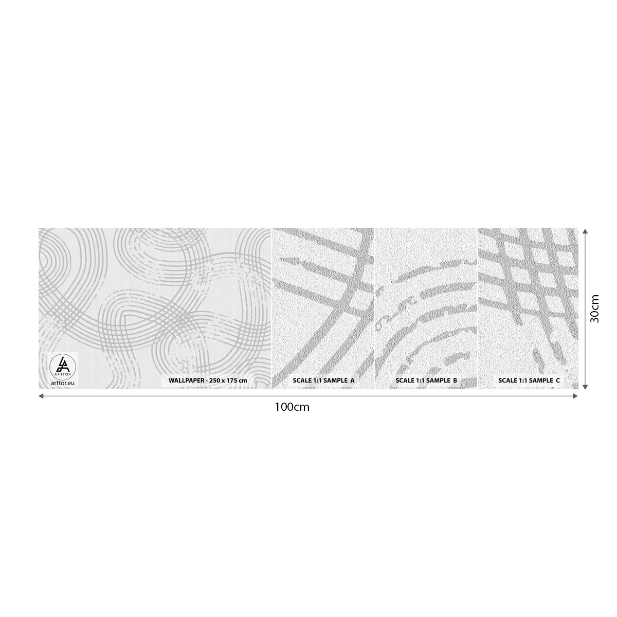 Photo Wallpaper Sample Standard Eco - No Straight Line - Minimalism, Piece, Bright - 100x30 cm