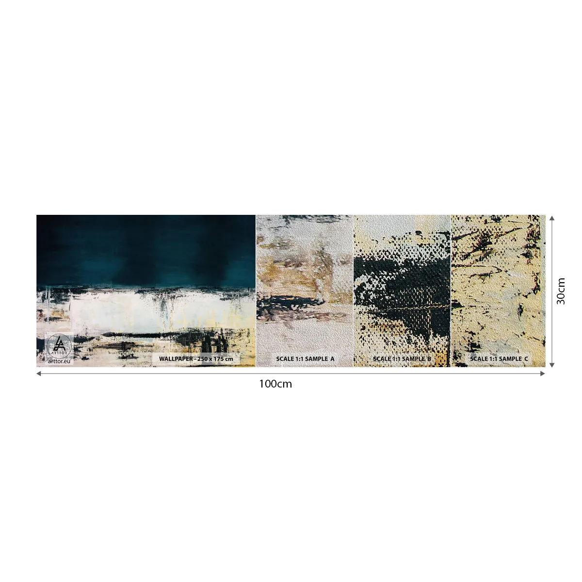 Mostră tapet Premium Sand - Compoziție orizontală - Abstracția, Bucată, Pictura - 100x30 cm