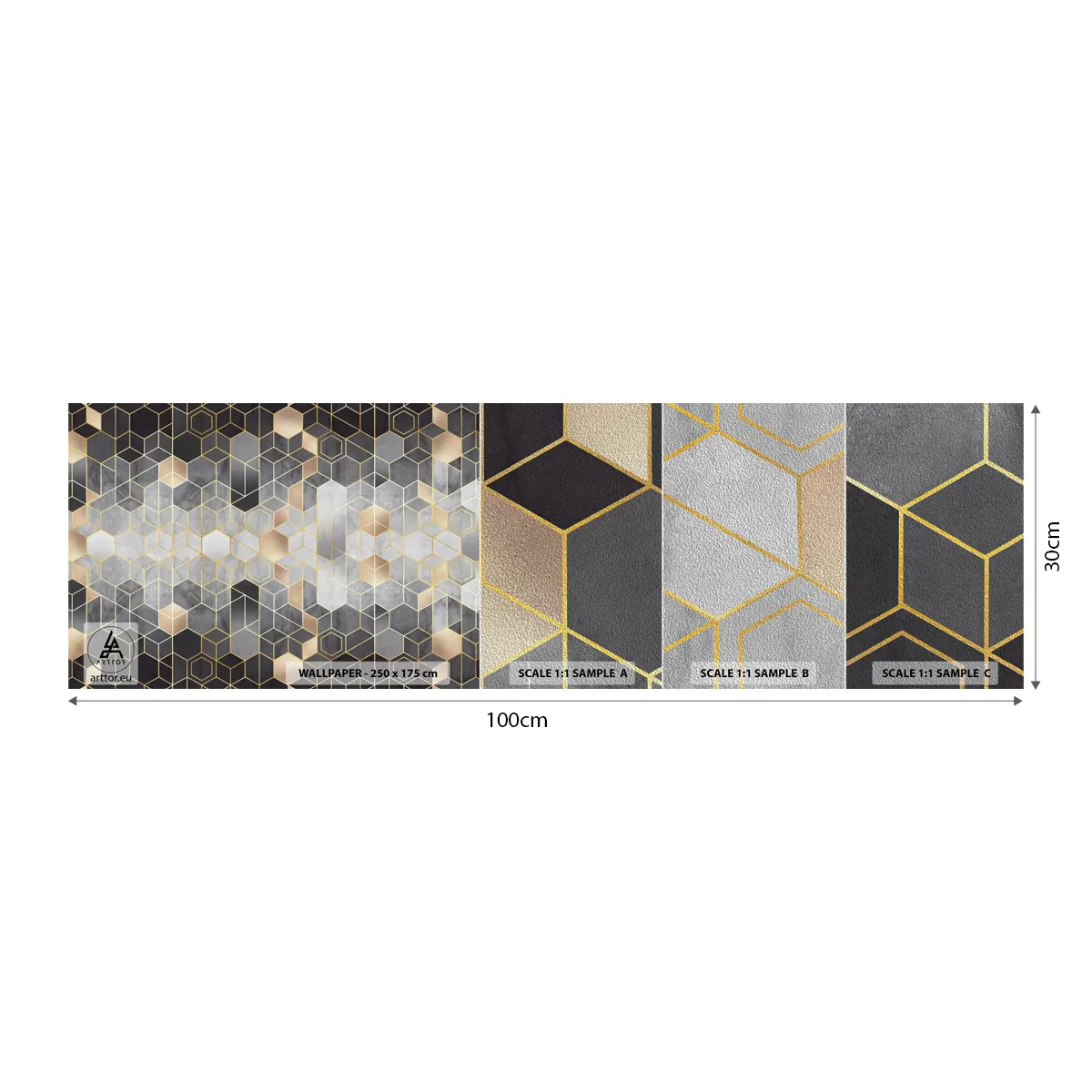 Prøve Fototapet Premium Sand - Sammensætning af diamanter - Abstraktion, Stykke, Grafik - 100x30 cm