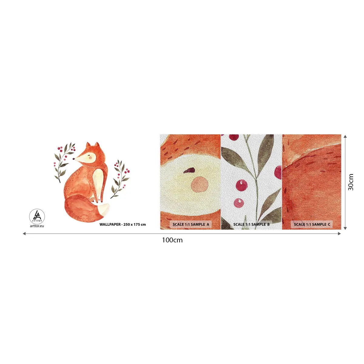 Vzor Fototapety Premium Sand - Malý zrzek - Pro děti, Liška, Pohádka - 100x30 cm