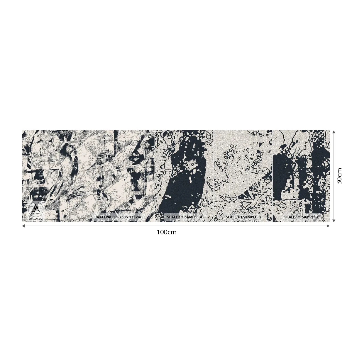 Photo Wallpaper Sample Premium Sand - Infilitration of Opposites - Abstraction, Piece, Collage - 100x30 cm