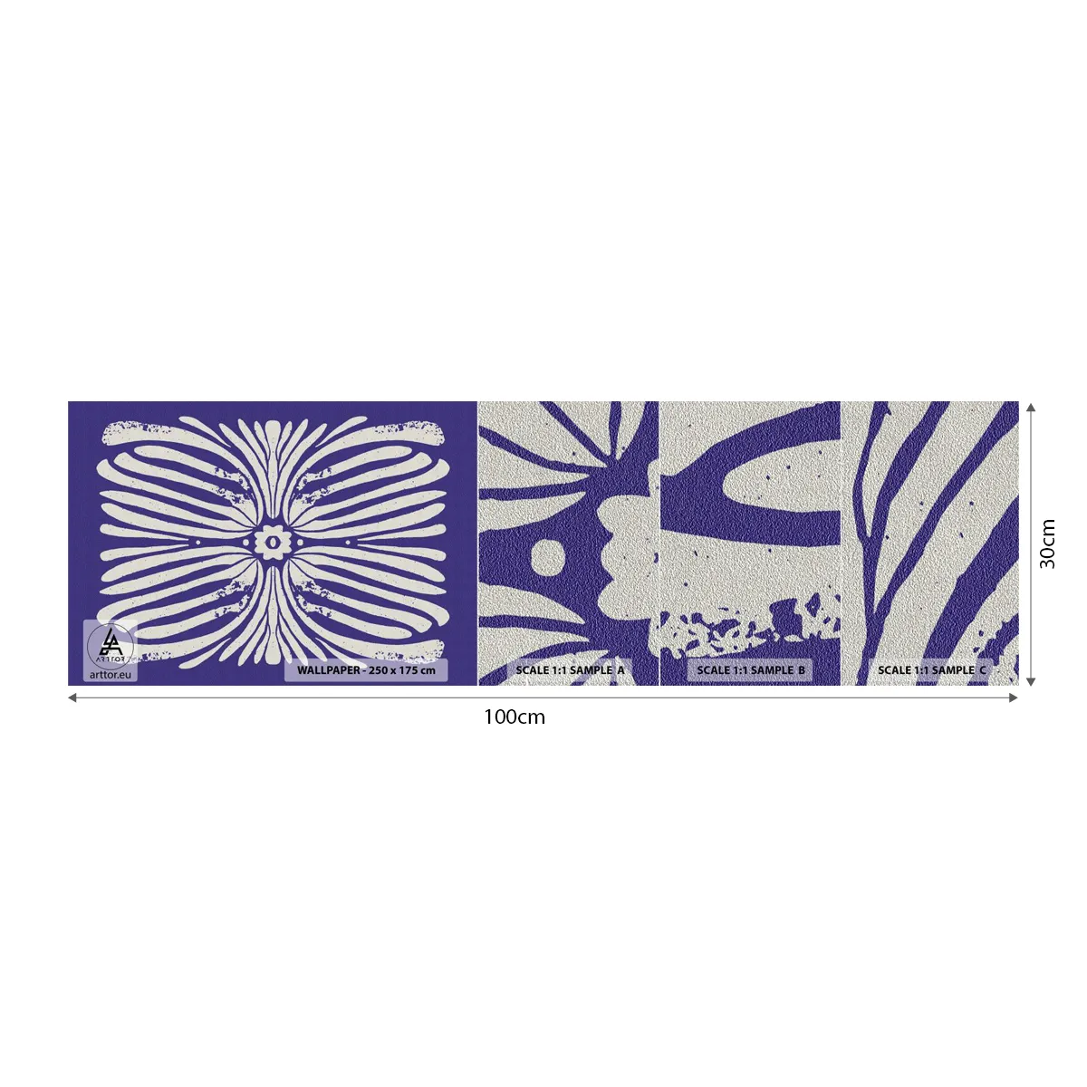 Amostra de papel de parede Premium Sand - Inspirações étnicas - Boho, Botânico, Pedaço - 100x30 cm