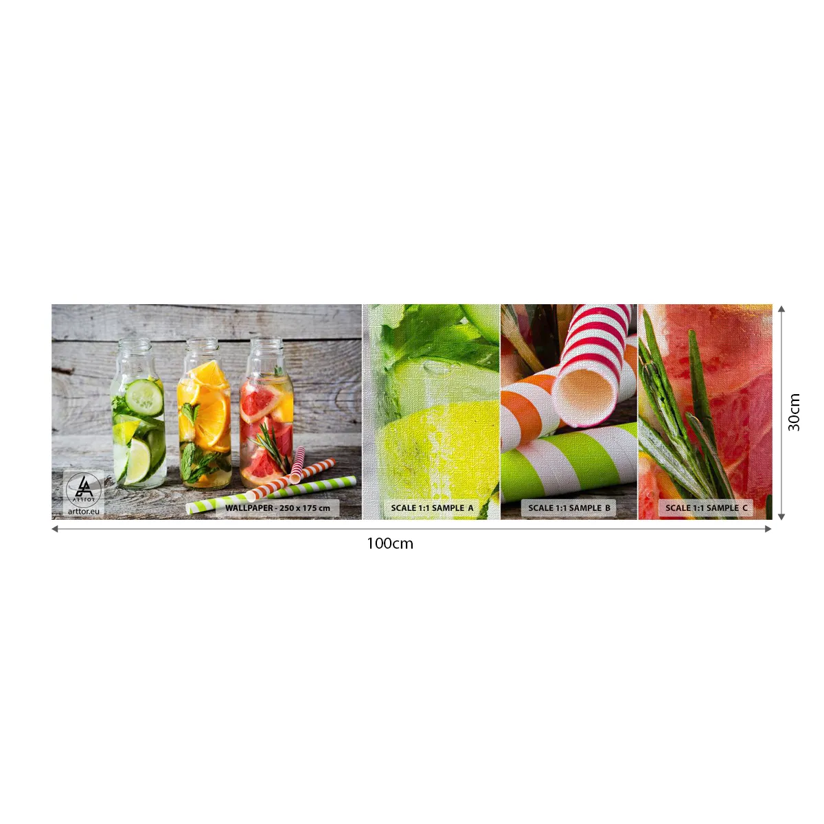 Photo Wallpaper Sample Premium Canvas - Healthy by Nature - Gastronomy, Fruity Drink, Fruit - 100x30 cm