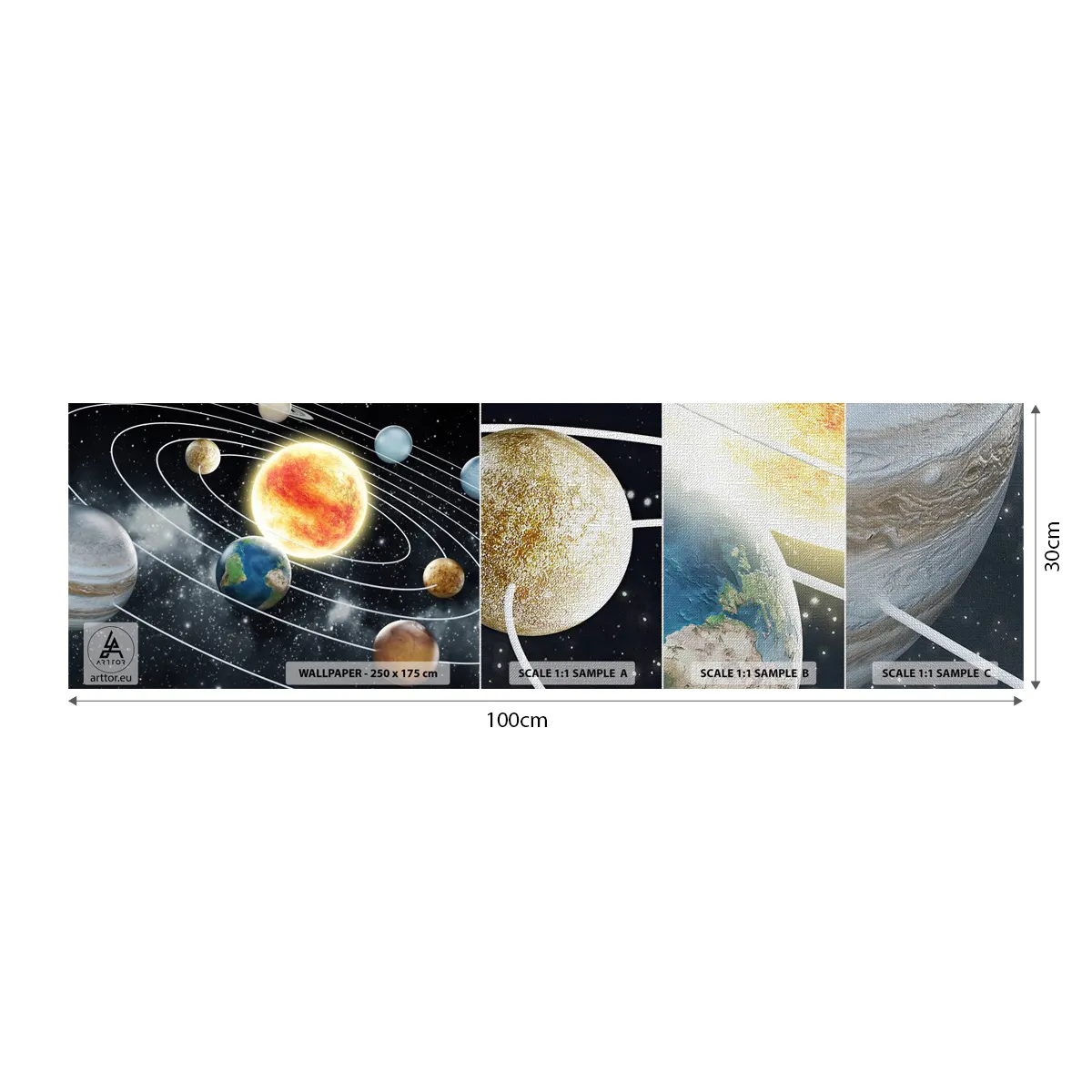 Fotobehang Monster Premium Canvas - Kosmische dans - Kosmos, heelal, Zonnestelsel - 100x30 cm