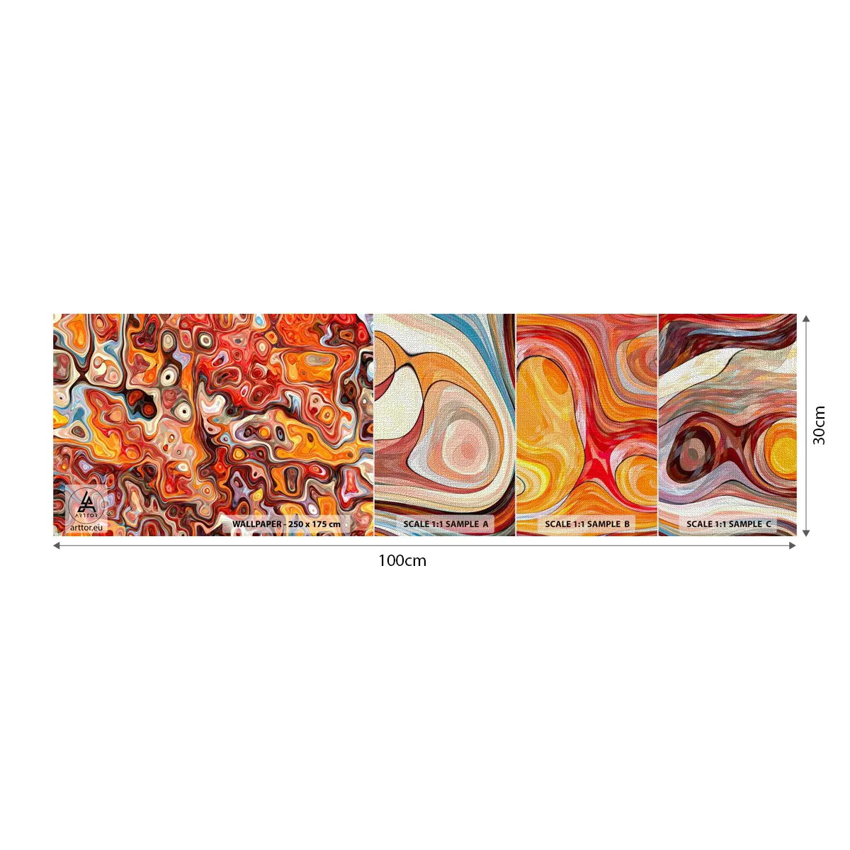Photo Wallpaper Sample Premium Canvas - If Nuts Dissolved in Honey - Abstraction, Piece, Modern Pattern - 100x30 cm