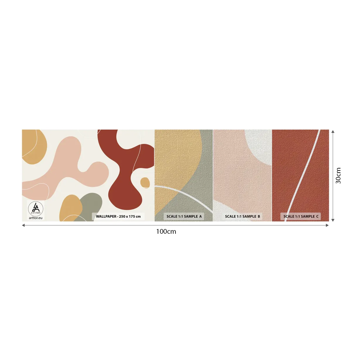 Mostră tapet Premium Canvas - Pete colorate? - Abstracția, Bucată, Imaginație - 100x30 cm