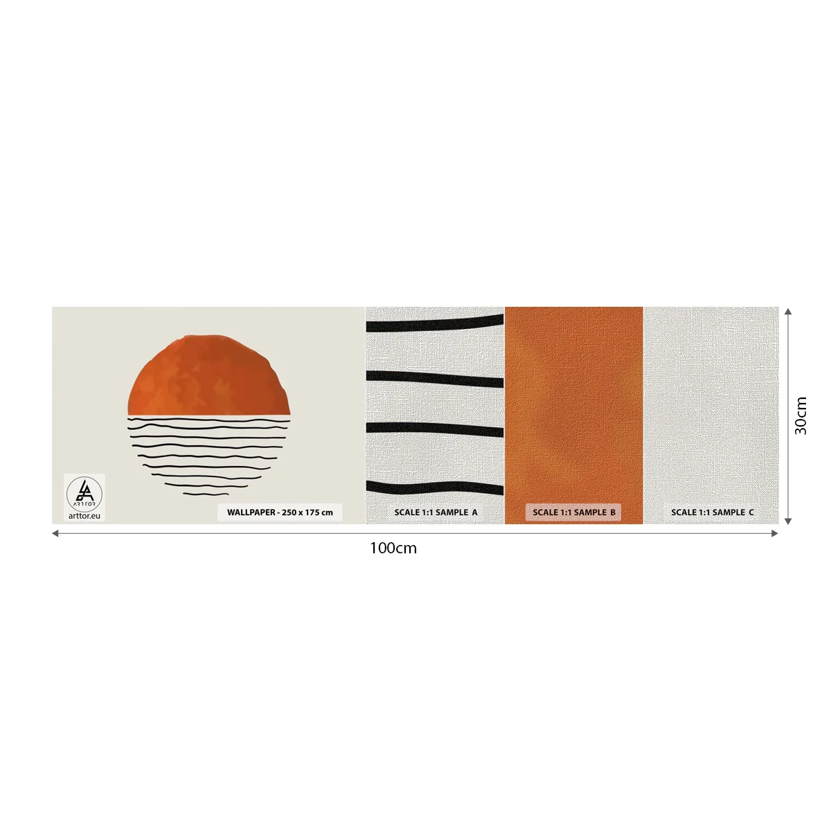 Prøve Fototapet Premium Canvas - I en japansk atmosfære - Abstraktion, Stykke, Minimalisme - 100x30 cm