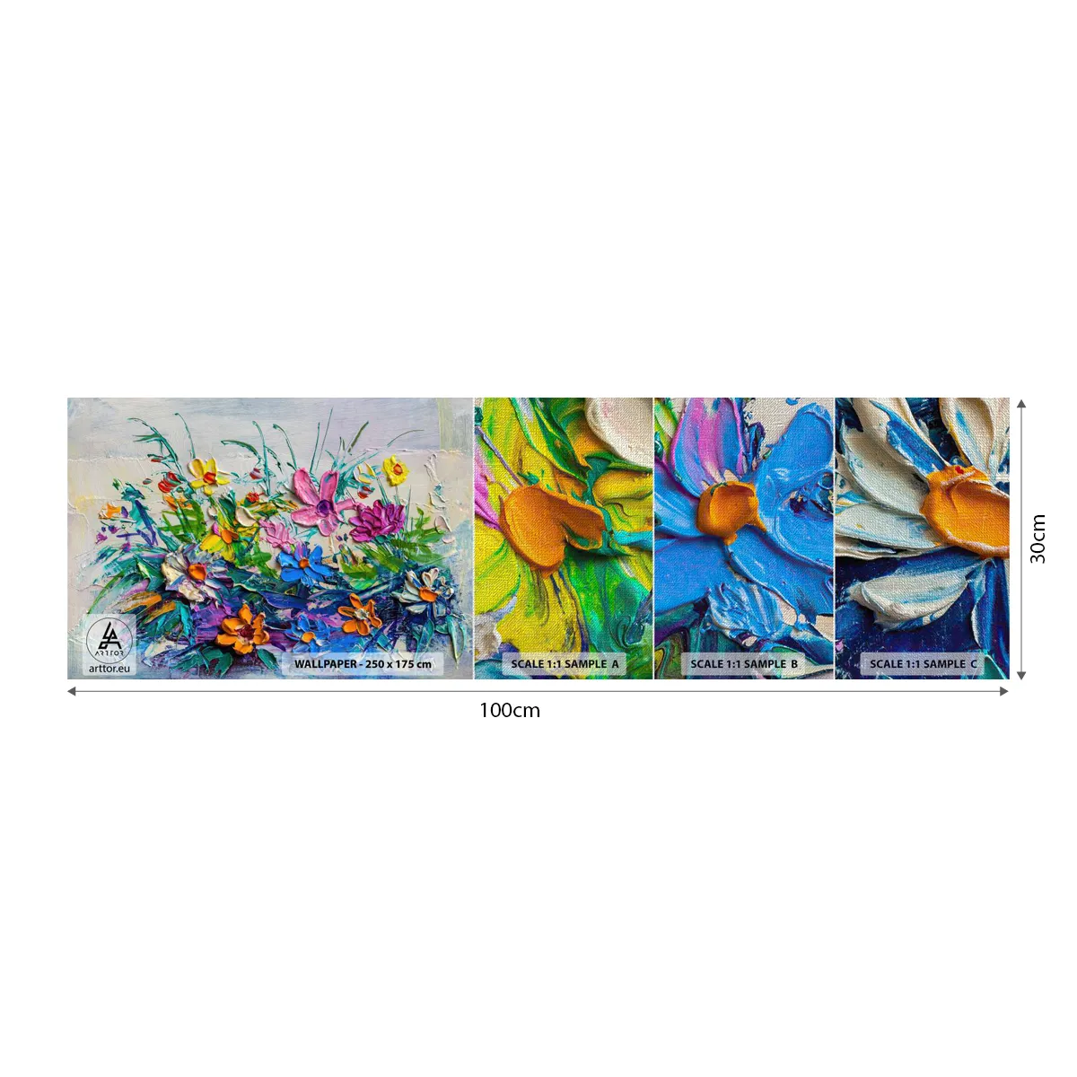 Prøve Fototapet Premium Canvas - Overhovedet ikke et stilleben - Blomster, Buket blomster, Have - 100x30 cm
