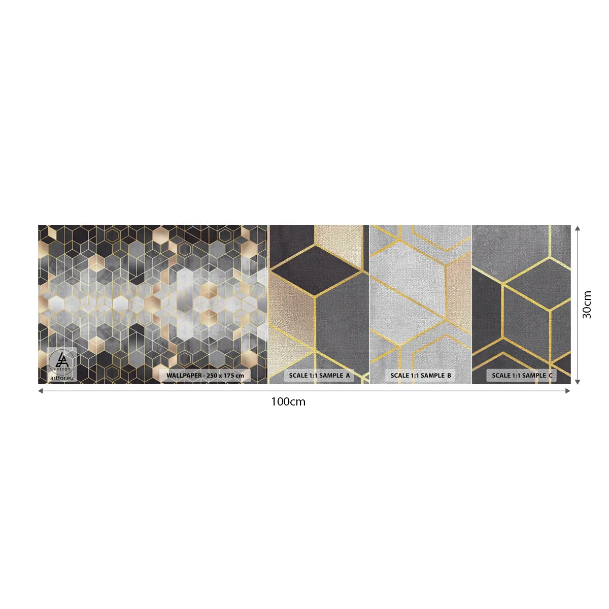 Photo Wallpaper Sample Premium Canvas - Diamond Composition - Abstraction, Piece, Graphics - 100x30 cm