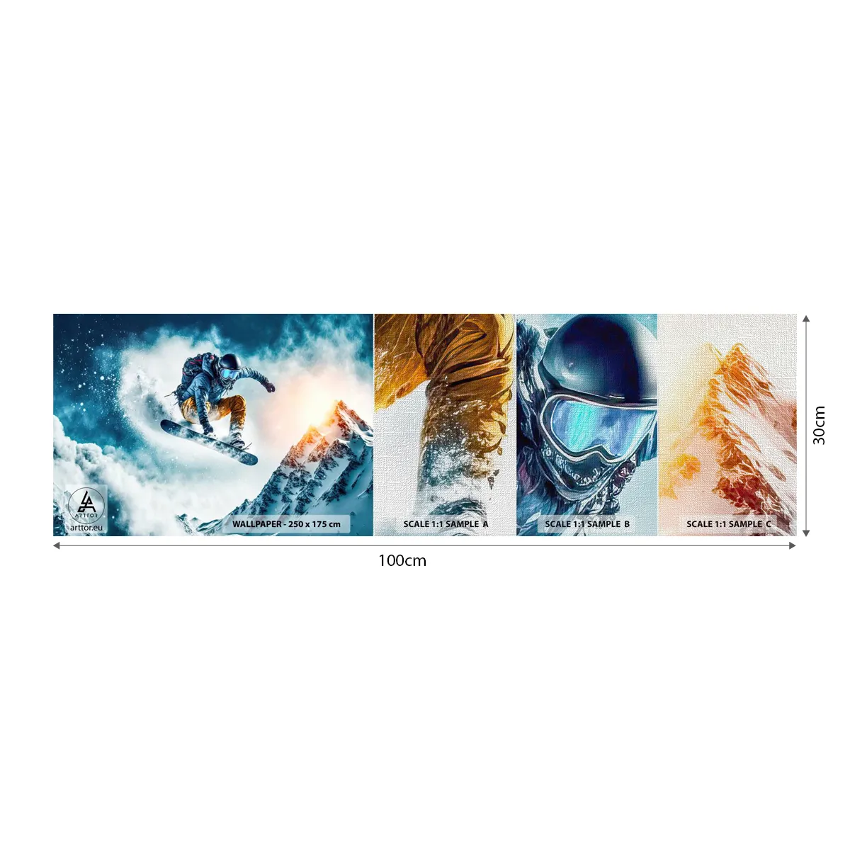 Fotótapéta Minta Premium Canvas - Extrém érzelmek - Snowboardozás, Sport, Téli - 100x30 cm