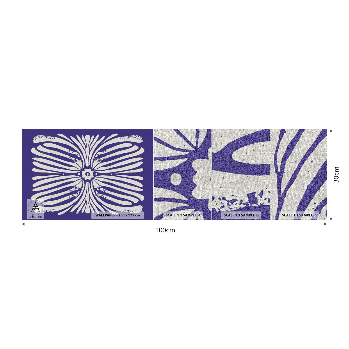 Mostră tapet Premium Canvas - Inspirații etnice - Boho, Botanic, Bucată - 100x30 cm