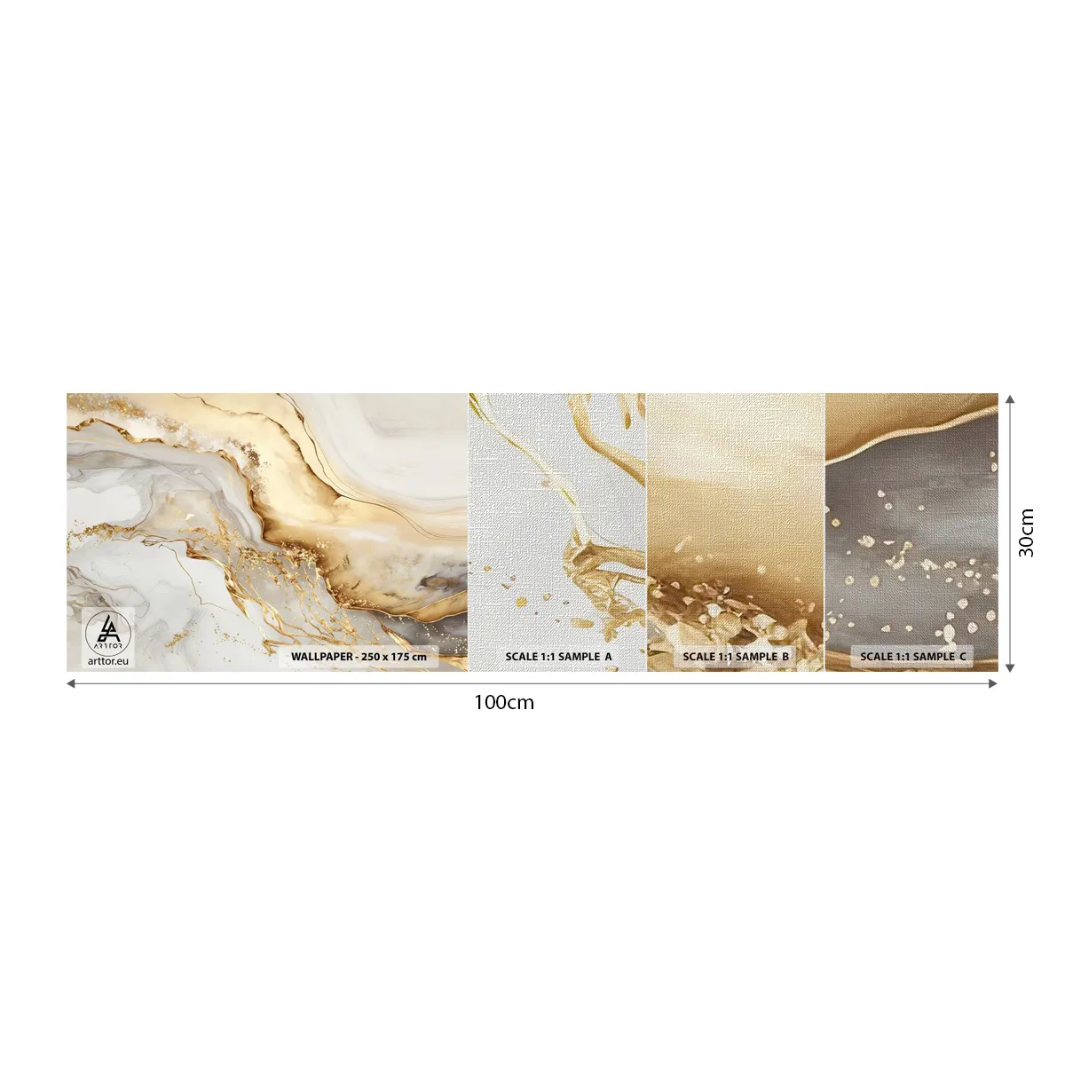 Photo Wallpaper Sample Premium Canvas - Abstract: Beauty and Good - Marble, Glamour, Elegant - 100x30 cm